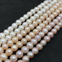 Runde Süßwasser Zuchtperlen, Perlen, DIY, keine, 8-9mm, verkauft per ca. 38-40 cm Strang