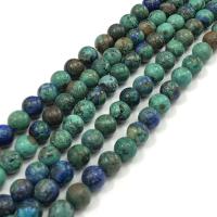 宝石ジュエリービーズ, 珪孔石, ラウンド形, 洗練されました。, DIY & 異なるサイズの選択, グリーン, で販売される 約 38-40 センチ ストランド