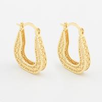 Brass Leverback Earring, high quality gold color plated, fashion jewelry & for woman & hollow, nickel, lead & cadmium free, 27x22x5mm, Sold By Pair