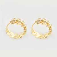 Cubic Zirconia Micro Pave Brass Earring, high quality gold color plated, fashion jewelry & micro pave cubic zirconia & for woman, nickel, lead & cadmium free, 20x18x2.5mm, Sold By Pair