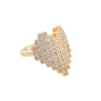 Cubic Zirconia Micro Pave Brass Ring, Heart, high quality gold color plated, fashion jewelry & micro pave cubic zirconia & for woman, more colors for choice, nickel, lead & cadmium free, 22x20x3mm, Sold By PC