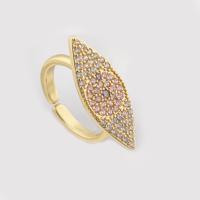 Cubic Zirconia Micro Pave Brass Ring, high quality gold color plated, fashion jewelry & micro pave cubic zirconia & for woman, more colors for choice, nickel, lead & cadmium free, 21x9x3mm, Sold By PC