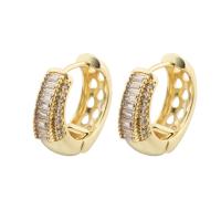 Cubic Zirconia Micro Pave Brass Earring high quality plated fashion jewelry & micro pave cubic zirconia & for woman nickel lead & cadmium free Sold By Pair