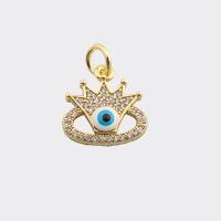 Evil Eye Pendants Brass high quality gold color plated DIY & micro pave cubic zirconia nickel lead & cadmium free Sold By PC