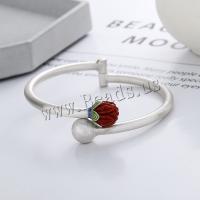 925 Sterling Silver Bangle Bracelet 990 Sterling Silver with Yunnan Red Agate Flower Antique finish fashion jewelry & Unisex nickel lead & cadmium free 52-53mm Sold By PC