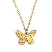 Stainless Steel Jewelry Necklace, 304 Stainless Steel, with 1.97inch extender chain, Butterfly, Vacuum Ion Plating, fashion jewelry & different styles for choice & for woman, golden, Sold Per Approx 15.75 Inch Strand