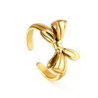 Anel de dedo de aço inoxidável, Aço inoxidável 304, joias de moda & Vario tipos a sua escolha & para mulher, dourado, vendido por PC