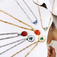 Stainless Steel Jewelry Necklace 304 Stainless Steel Vacuum Ion Plating fashion jewelry & for woman Sold By Strand