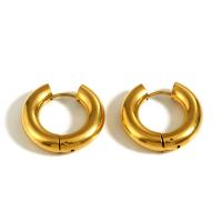 Huggie هوب القرط, 304 الفولاذ المقاوم للصدأ, 18K الذهب مطلي, مجوهرات الموضة & للمرأة, ذهبي, 21mm, تباع بواسطة PC