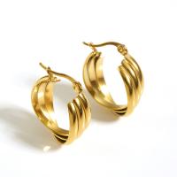 Stainless Steel Lever Back Earring 304 Stainless Steel 18K gold plated fashion jewelry & for woman golden Sold By PC
