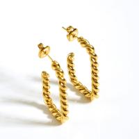 Stainless Steel Stud Earrings 304 Stainless Steel 18K gold plated fashion jewelry & for woman golden Sold By PC