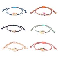 Nylon Cord Bracelets, with Shell, Adjustable & fashion jewelry & for woman, more colors for choice, Length:Approx 7.09 Inch, Sold By PC