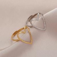 Titantium Steel δάχτυλο του δακτυλίου, Titanium Steel, Καρδιά, επιχρυσωμένο, κοσμήματα μόδας & για τη γυναίκα, περισσότερα χρώματα για την επιλογή, Sold Με PC