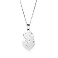 Stainless Steel Jewelry Necklace, 304 Stainless Steel, with 5cm extender chain, polished, mother and child series & fashion jewelry, Length:45 cm, Sold By PC