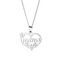 Stainless Steel Jewelry Necklace, 304 Stainless Steel, with 5cm extender chain, Heart, polished, Mother Day Jewelry & for woman, Length:45 cm, Sold By PC