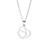 Nehrđajućeg čelika, nakit ogrlice, 304 nehrđajućeg čelika, s 5cm Produžetak lanac, Srce, uglađen, modni nakit & za žene, Dužina 45 cm, Prodano By PC