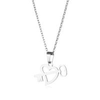 Ожерелье из нержавеющей стали , Нержавеющая сталь 304, с 5cm наполнитель цепи, Сердце, полированный, ювелирные изделия моды & Женский, длина:45 см, продается PC