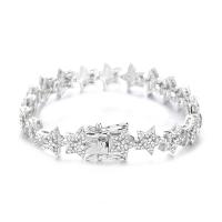 Zinc Alloy Bracelet Star plated fashion jewelry & Unisex & with rhinestone Length Approx 20 cm Sold By PC