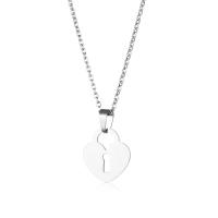 Stainless Steel Jewelry Necklace, 304 Stainless Steel, with 5CM extender chain, Heart, polished, fashion jewelry & for woman & hollow, Length:Approx 45 cm, Sold By PC