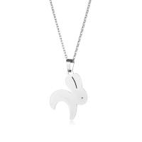 Stainless Steel Jewelry Necklace, 304 Stainless Steel, with 5CM extender chain, Rabbit, polished, fashion jewelry & for woman, Length:Approx 45 cm, Sold By PC