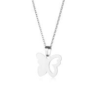 Stainless Steel Jewelry Necklace, 304 Stainless Steel, with 5CM extender chain, Butterfly, polished, fashion jewelry & for woman & hollow, Length:Approx 45 cm, Sold By PC