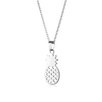Stainless Steel Jewelry Necklace, 304 Stainless Steel, with 5CM extender chain, Pineapple, polished, fashion jewelry & for woman & hollow, 6x17mm, Length:Approx 45 cm, Sold By PC