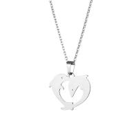 Stainless Steel Jewelry Necklace, 304 Stainless Steel, with 5CM extender chain, Dolphin, polished, fashion jewelry & for woman & hollow, Length:Approx 45 cm, Sold By PC