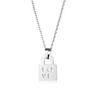 Stainless Steel Jewelry Necklace, 304 Stainless Steel, with 5CM extender chain, Lock, polished, fashion jewelry & for woman & hollow, Length:Approx 45 cm, Sold By PC