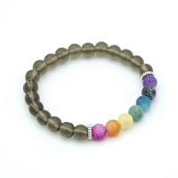 Glass Beads Bracelet, with Effloresce Agate, fashion jewelry & Unisex, mixed colors, 8mm, Length:Approx 7 Inch, Sold By PC