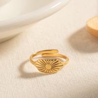 Rozsdamentes acél Finger Ring, 304 rozsdamentes acél, galvanizált, divat ékszerek, aranysárga, 7.20mm, Belső átmérő:Kb 18.2mm, Által értékesített PC
