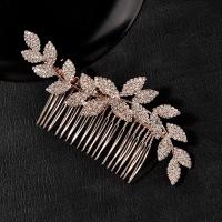 Decorative Hair Combs, Tibetan Style, vintage & for woman & with rhinestone, more colors for choice, nickel, lead & cadmium free, 125x50mm, Sold By PC