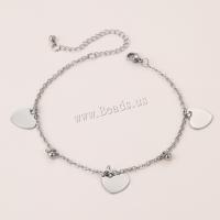 Stainless Steel Anklet 304 Stainless Steel plated fashion jewelry & for woman silver color nickel lead & cadmium free Length Approx 30 cm Sold By PC