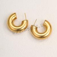 Stainless Steel Stud Earrings 304 Stainless Steel plated fashion jewelry & for woman golden nickel lead & cadmium free Sold By Pair