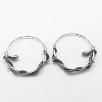 Titanium Steel  Earring Snake polished Unisex original color Sold By Pair
