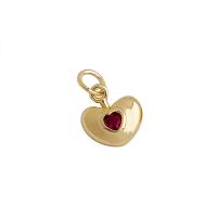 Cubic Zirconia Micro Pave Brass Pendant Heart high quality plated DIY & micro pave cubic zirconia gold Sold By PC