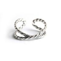 925 Sterling Silver Open Finger Ring, Antique finish, Unisex, silver color, Sold By PC