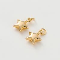 Brass Jewelry Pendants Star plated DIY gold Approx 3mm Sold By PC