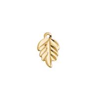 Brass Jewelry Pendants, Leaf, high quality plated, DIY, gold, 7x12mm, Sold By PC