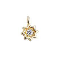 Cubic Zirconia Micro Pave Brass Pendant Flower high quality plated DIY & micro pave cubic zirconia gold 6.50mm Approx 1.5mm Sold By PC