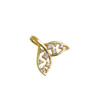 Cubic Zirconia Micro Pave Brass Pendant, high quality plated, DIY & micro pave cubic zirconia, gold, 16.50x17.50mm, Sold By PC