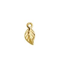 Brass Jewelry Pendants, Leaf, high quality plated, DIY, gold, 5x11mm, Hole:Approx 1.4mm, Sold By PC