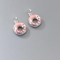 925 Sterling Silver Pendant, epoxy gel, DIY, pink, 9x2.90mm, Hole:Approx 1.17mm, Sold By PC