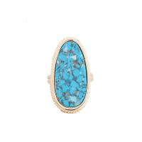 Tibetan Style Finger Ring, with turquoise & PU Leather & Abalone Shell, gold color plated, fashion jewelry & for woman, more colors for choice, 3.2cm, Sold By PC