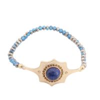 Bracelet en alliage de zinc, avec fil élastique & pierre gemme, fait à la main, bijoux de mode & pour femme, plus de couleurs à choisir, 47mm, Vendu par PC