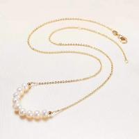 Freshwater Pearl Brass Necklace with Freshwater Pearl with 5cm extender chain 14K gold plated fashion jewelry & for woman two different colored Sold Per 40 cm Strand