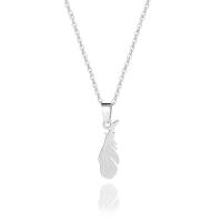 Stainless Steel Jewelry Necklace 304 Stainless Steel with 5cm extender chain Leaf polished fashion jewelry & for woman original color Length 45 cm Sold By PC