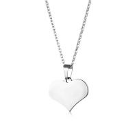 Stainless Steel Jewelry Necklace, 304 Stainless Steel, with 5cm extender chain, Heart, polished, fashion jewelry & for woman, original color, 16.60x21.30x1.20mm, Length:45 cm, Sold By PC