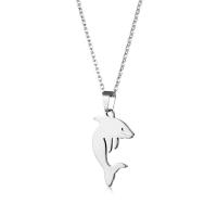 Stainless Steel Jewelry Necklace 304 Stainless Steel with 5cm extender chain Dolphin polished fashion jewelry & for woman original color Length 45 cm Sold By PC