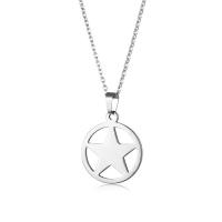 Stainless Steel Jewelry Necklace, 304 Stainless Steel, with 5cm extender chain, Star, polished, fashion jewelry & for woman, original color, 14x22x1.20mm, Length:45 cm, Sold By PC