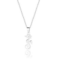 Stainless Steel Jewelry Necklace, 304 Stainless Steel, with 5cm extender chain, Seahorse, polished, fashion jewelry & for woman, original color, Length:45 cm, Sold By PC